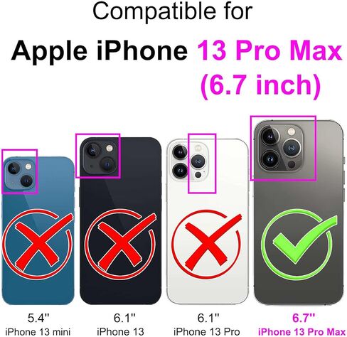 Case Wallet for iPhone 13 Pro Max, with [3 Card Slots], Kickstand Magnetic Closure PU Leather Shockproof Protective Flip Cover 6.7", Pink Rose in Saudi Arabia