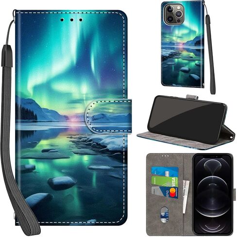Case Wallet for iPhone 13 Pro Max, with [3 Card Slots], Kickstand Magnetic Closure PU Leather Shockproof Protective Flip Cover 6.7", Pink Rose in Saudi Arabia
