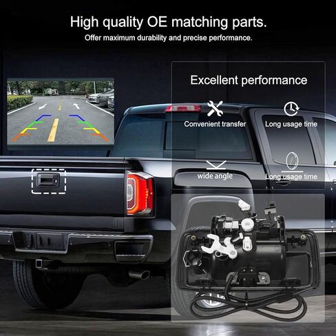 Tailgate Handle Backup Camera Rear View Camera for Silverado Sierra 1500 2014-2018 for Sierra 2500HD 3500HD Canyon 2015-2018 RCA Input Reverse Camera, IP69K Waterproof for Trucks in Kuwait