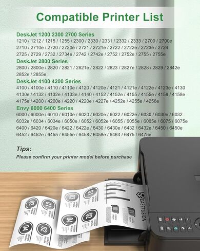 استبدال خرطوشة الحبر الأسود EaseFusion 67XL لحبر HP 67 الأسود HP67XL HP67 المتوافق مع طابعة DeskJet 2855e 2755e 2700 4255e 4155e 4100 Envy 6000 6055e 6455e، عبوتان in Kuwait