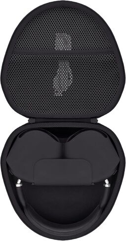 حافظة سفر صلبة لسماعات Apple AirPods Max/AirPods Max 2 اللاسلكية فوق الأذن (جراب أسود) in Kuwait