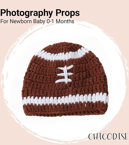 Newborn Rugby Football Photography Props - Crochet Baby Photoshoot Prop Sports Costume for Infant Girls Boys in Kuwait