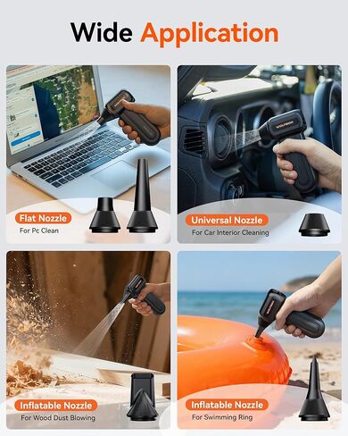 WOLFBOX MF70 Compressed Air Duster-110000 RPM Electric Air Duster with Extended Runtime & WOLFBOX MF60 Compressed Air Duster-110000RPM Super Power Electric Air Duster in Kuwait