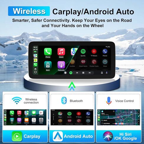 راديو ستيريو للسيارة ASURE 2K QLED لسيارة شيفروليه تشيفي كامارو 2010-2015، CarPlay اللاسلكي وAndroid Auto، شاشة لمس 12.3 بوصة، Android 15 8-Core، 4+64 جيجابايت، راديو كامارو مع DSP، 4G LTE، SWC in Kuwait