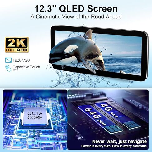 راديو ستيريو للسيارة ASURE 2K QLED لسيارة شيفروليه تشيفي كامارو 2010-2015، CarPlay اللاسلكي وAndroid Auto، شاشة لمس 12.3 بوصة، Android 15 8-Core، 4+64 جيجابايت، راديو كامارو مع DSP، 4G LTE، SWC in Kuwait