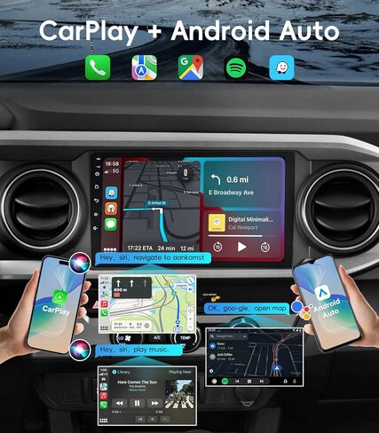 4G+64GB Car Radio Stereo for Toyota Tacoma 2016-2021, 10" Touch Screen Head Unit with Android 13/CarPlay/Android Auto/GPS Navigation/Bluetooth/FM/DSP Radio/AHD Backup Camera in Kuwait