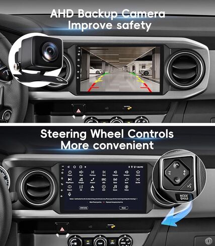 4G+64GB Car Radio Stereo for Toyota Tacoma 2016-2021, 10" Touch Screen Head Unit with Android 13/CarPlay/Android Auto/GPS Navigation/Bluetooth/FM/DSP Radio/AHD Backup Camera in Kuwait
