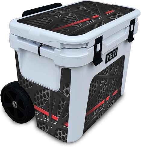 غلاف مبرد متوافق مع مبرد Yeti Roadie 32 ذو العجلات - شبكة تقنية - غطاء لاصق واقٍ من الفينيل 3M ممتاز - سهل الاستخدام | صُنع في الولايات المتحدة الأمريكية بواسطة MightySkins in Kuwait