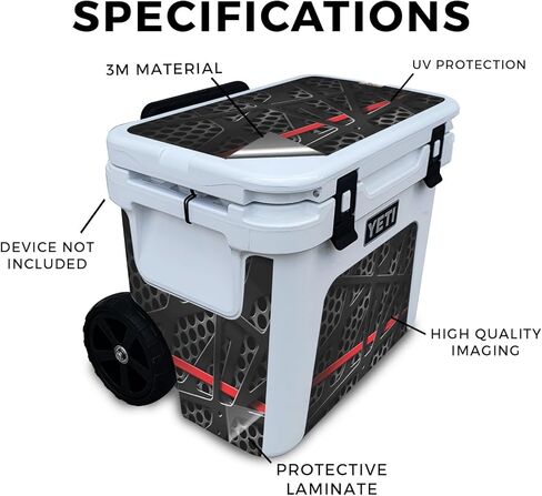 غلاف مبرد متوافق مع مبرد Yeti Roadie 32 ذو العجلات - شبكة تقنية - غطاء لاصق واقٍ من الفينيل 3M ممتاز - سهل الاستخدام | صُنع في الولايات المتحدة الأمريكية بواسطة MightySkins in Kuwait
