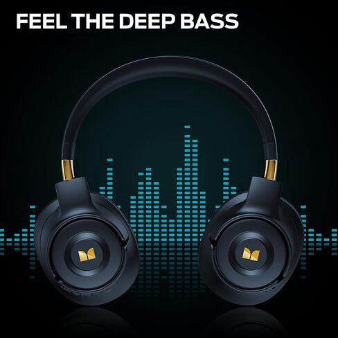 Monster Persona SE ANC Active Noise Cancelling Headphones, Bluetooth Headphones Over Ear, 60H Playtime, HiFi Stereo Audio, Deep Bass, Built-in Mic, Wireless Headsets for Home Office(Blue) in Kuwait