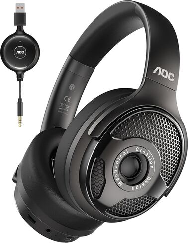 AOC Wireless Headphones for TV, TV Headphones Wireless for Seniors, 2.4GHz Plug and Play Transmitter for No Audio Delay, 48H Battery Over Ear Headset with Bluetooth 5.4 in Kuwait