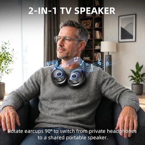 AOC Wireless Headphones for TV, TV Headphones Wireless for Seniors, 2.4GHz Plug and Play Transmitter for No Audio Delay, 48H Battery Over Ear Headset with Bluetooth 5.4 in Kuwait