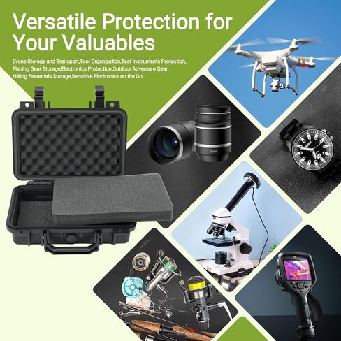 Nineleaf Water-Proof Box, with Cush- Proof Sponge, IP67 Large Waterproof Hard Case with Customizable Foam, Perfectly Protection of Camera, Drones, Lens,Equipments,11.61 x 8.66 x 3.94in,2PK in Kuwait