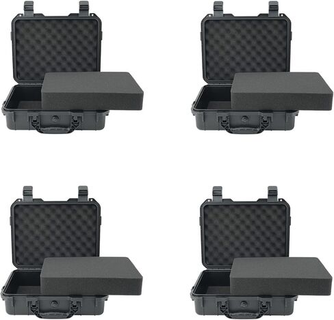 NineLeaf 14.3 x 11.4 x 4.5 Inch Waterproof Hard Case with DIY Customizable Foam Insert, Portable Protective Case for Cameras, Drones, Tools, Test Instruments, and Valuables,4PK in Kuwait