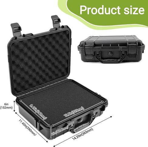 حافظة صلبة مقاومة للماء مقاس 14.3 × 11.4 × 4.5 بوصة من NineLeaf مع حشوة إسفنجية قابلة للتخصيص بنفسك، حافظة واقية محمولة للكاميرات والطائرات بدون طيار والأدوات وأدوات الاختبار والأشياء الثمينة، 9 قطع in Kuwait