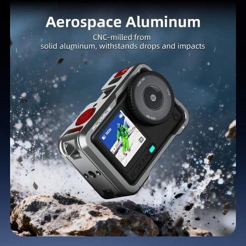 BTG هيكل من الألومنيوم هيكل قفصي للكاميرا إطار معدني لملحقات الكاميرا DJI Osmo Action 6 غطاء إطار واقي مع 1/4 حذاء بارد لميكروفون ضوء الفيديو in Kuwait