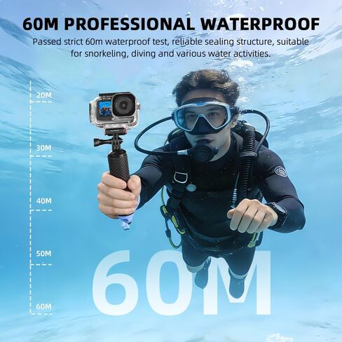 حافظة مضادة للماء مغناطيسية مزدوجة سريعة الفك من BTG لملحقات الكاميرا DJI OSMO Action 6، هيكل تحت الماء، هيكل قفصي يدعم 60 مترًا للغوص العميق والغطس والسباحة in Kuwait
