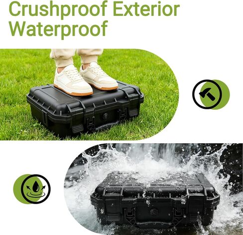 NineLeaf 14.3 x 11.4 x 4.5 Inch Waterproof Hard Case with DIY Customizable Foam Insert, Portable Protective Case for Cameras, Drones, Tools, Test Instruments, and Valuables,10PK in Kuwait