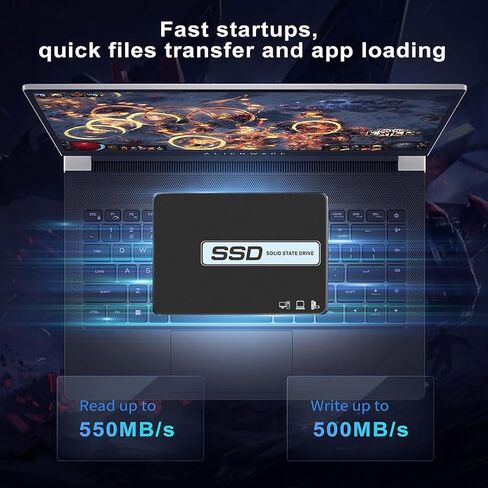 محرك أقراص الحالة الصلبة SATA 32G، SSD داخلي SATA III 2.5 بوصة - سرعات تصل إلى 550 ميجابايت/ثانية لمحترفي تكنولوجيا المعلومات والمبدعين والمستخدمين اليوميين وترقية ذاكرة الكمبيوتر أو الكمبيوتر المحمول والتخزين in Kuwait