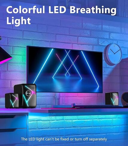 مكبرات صوت للألعاب 2.1 مع إضاءة متدرجة RGB، ومكبرات صوت للكمبيوتر الشخصي مع صوت ديناميكي، ومزودة بمنفذ USB و3.5 مم Aux، ومكبرات صوت للكمبيوتر المكتبي مع التحكم في مستوى الصوت، متوافقة مع الكمبيوتر الشخصي والكمبيوتر المحمول وPS4 والتلفزيون والهاتف in Kuwait
