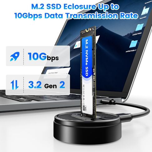 محطة إرساء M.2 NVMe & SATA SSD، قارئ بطاقات محول قارئ SSD بسرعة 10 جيجابت في الثانية، التوصيل والتشغيل، يدعم محركات أقراص M/B+M Key SSD (2230-22110)، حاوية محرك أقراص صلبة بروتوكو مزدوجة لأجهزة الكمبيوتر المحمول/الكمبيوتر الشخصي in Kuwait