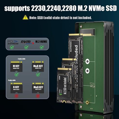 GLOTRENDS ST5115 40Gbps USB4 M.2 NVMe SSD Enclosure for 2280/2230 M.2 NVMe SSD, ASM2464 Controller, Compatible with Thunderbolt 4/3/USB4/USB C in Kuwait