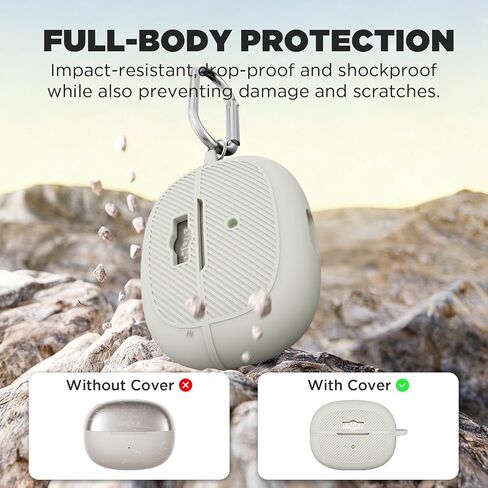 Silicone Case Cover for SHOKZ OpenDots ONE-Open-Ear Headphones with Keychain&Cleaning Pen kit,Premium Soft Silicone,Anti-Scratch Shockproof Case for SHOKZ OpenDots ONE Earbuds Charging Case (Grey) in Saudi Arabia