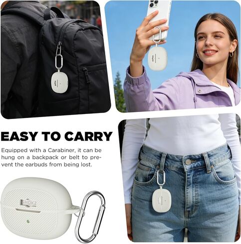 Silicone Case Cover for SHOKZ OpenDots ONE-Open-Ear Headphones with Keychain&Cleaning Pen kit,Premium Soft Silicone,Anti-Scratch Shockproof Case for SHOKZ OpenDots ONE Earbuds Charging Case (Grey) in Saudi Arabia