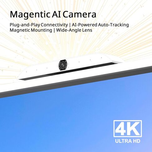 GTek All-in-One 4K AI Tracking Conference Camera with Microphone Array, 8.3MP Ultra HD Webcam, Auto Framing, Wide-Angle 120° View, Noise Reduction, USB Plug & Play for Zoom/Teams/Classrooms in Kuwait
