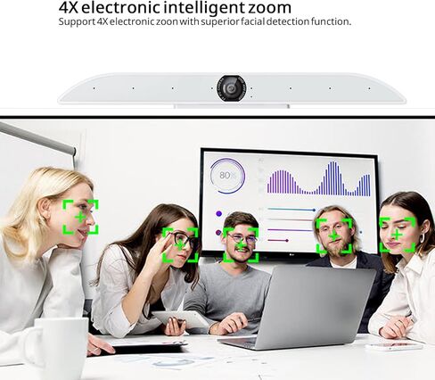 GTek All-in-One 4K AI Tracking Conference Camera with Microphone Array, 8.3MP Ultra HD Webcam, Auto Framing, Wide-Angle 120° View, Noise Reduction, USB Plug & Play for Zoom/Teams/Classrooms in Kuwait