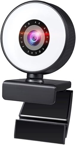 Webcam 4K Mini Web Camera for PC Computer Laptop with Microphone Auto Focus Light Video Webcam 1080P 2K Live Web Cam Accessories for Business Meetings (2k (with Tripod)) in Kuwait