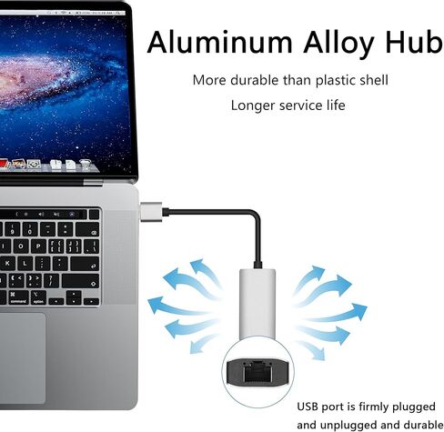 محول USB 3.0 إلى إيثرنت، 10/100/1000 ميجابت في الثانية جيجابت USB 3.0 إلى محول شبكة إيثرنت LAN، لأجهزة MacBook، Chromebook، Surface، الكمبيوتر المحمول، سطح المكتب، الكمبيوتر الشخصي in Kuwait