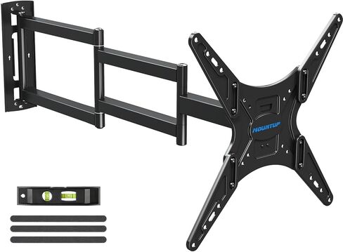 MOUNTUP Full Motion TV Wall Mount for Most 40-85 inch Flat TVs up to 110 lbs, Wall Mount Bracket with Dual Articulating Arms, Tilt, Level, Swivel, TV Mount Fits 12/16" Wood Stud, Max VESA 600x400mm in Kuwait