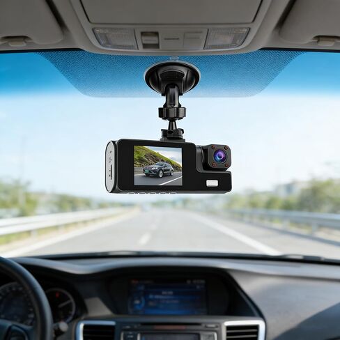 Front and Inside Dash Camera 1080P | Dual Channel Dashcam with 24H Parking Mode, 170° Wide Angle, Night Vision, G-Sensor & Loop Recording | in-Car Camera for Parking Assistance and Motion Detection in Kuwait