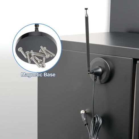 Superbat FM Radio Antenna Strong Magnetic Base Mount FM Antenna for Yamaha Pioneer Onkyo Marantz Sherwood Indoor FM Radio AV Audio Video Bluetooth Home Theater Receiver Tuner in Kuwait