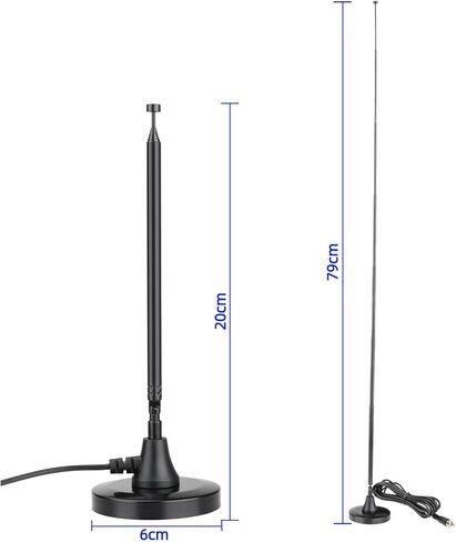 Superbat FM Radio Antenna Strong Magnetic Base Mount FM Antenna for Yamaha Pioneer Onkyo Marantz Sherwood Indoor FM Radio AV Audio Video Bluetooth Home Theater Receiver Tuner in Kuwait