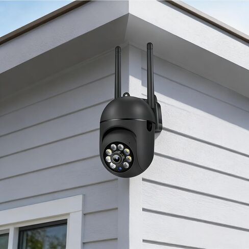 Dual Antenna PTZ Security Camera, 360° Panoramic WiFi Camera with Full HD Night Vision, Two-Way Audio & Motion Detection for Indoor Home Office Surveillance in Kuwait