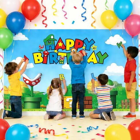 Personalized Birthday Backdrop with Name Option-Custom DIY Alphabet Stickers for Birthday Party Decoration Wall Decor Backdrop(5.9x3.6ft) in Kuwait