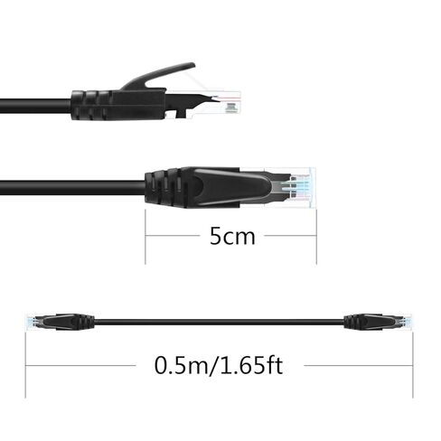 2Pcs Cat 6 Ethernet Cable 1.5FT RJ45 Male to Male Lnternet Network LAN Cable Patch Cord,Compatible Cat 5e,Cat 5 for PC, Laptop,Router,Smart TV, Network Switch etc. in Saudi Arabia