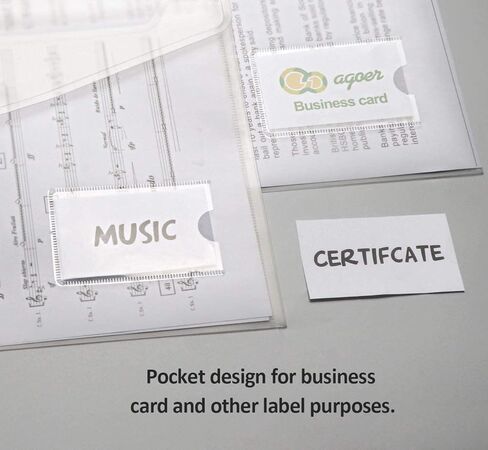 24 حزمة من الأظرف البلاستيكية مقاس A5 - مظروف بولي بلاستيكي شفاف من Agoer مع زر إغلاق سريع، مجلدات بلاستيكية شفافة للمستندات، مغلفات ملفات بلاستيكية لتنظيم مكتب العمل المدرسي in Saudi Arabia