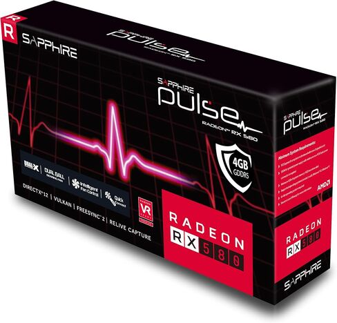 Sapphire 11265-09-20G Radeon Pulse RX 580 4GB GDDR5 Dual HDMI/ DVI-D/ Dual DP OC with Backplate (UEFI) PCI-E Graphics Card (Renewed) in Kuwait