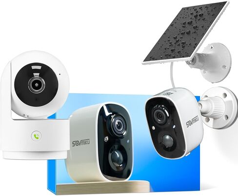 Vicohome AI 2K Outdoor Solar Battery Security Cam & Indoor Plug-in Cam System, Two Way Audio, Motion Detection, 360° View, Easy to Setup, Color Night Vision, Audible Siren, 180 Days Exchange Policy in Kuwait
