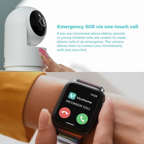 Vicohome AI 2K Outdoor Solar Battery Security Cam & Indoor Plug-in Cam System, Two Way Audio, Motion Detection, 360° View, Easy to Setup, Color Night Vision, Audible Siren, 180 Days Exchange Policy in Kuwait