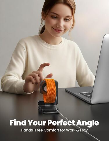 حامل ساعة JOYROOM لساعة Apple شحن سريع مغناطيسي - حامل شاحن مكتبي لساعة Apple iWatch Ultra3/2/1، السلسلة 11/10/9/8/7/6/5/4/3/2/1، SE3/2/1 (49/46/45/44/42/41/40/38 مم) (أسود) in Saudi Arabia