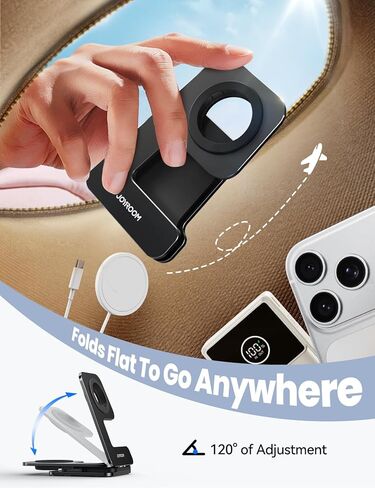 حامل ساعة JOYROOM لساعة Apple شحن سريع مغناطيسي - حامل شاحن مكتبي لساعة Apple iWatch Ultra3/2/1، السلسلة 11/10/9/8/7/6/5/4/3/2/1، SE3/2/1 (49/46/45/44/42/41/40/38 مم) (أسود) in Saudi Arabia