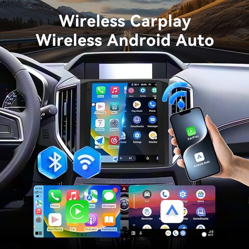 Android 14 Car Radio Compatible with Subaru XV/Crosstrek 2018–2021,4G+64G,9.7" Touch Screen Car Stereo with Wireless Carplay&Android Auto,FM/GPS/SWC/Mirror Link/Backup Camera in Kuwait