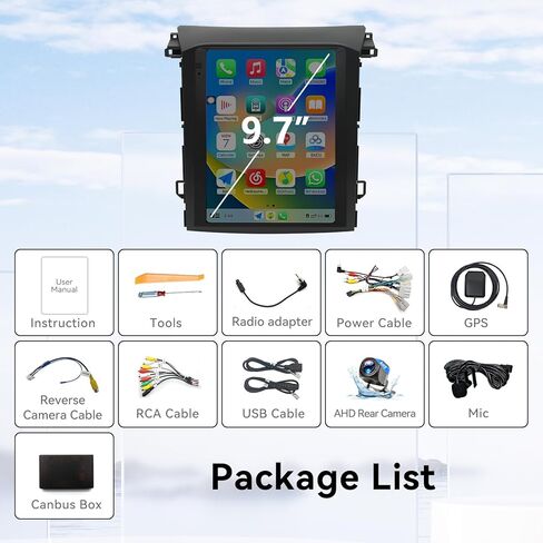 Android 14 Car Radio Compatible with Subaru XV/Crosstrek 2018–2021,4G+64G,9.7" Touch Screen Car Stereo with Wireless Carplay&Android Auto,FM/GPS/SWC/Mirror Link/Backup Camera in Kuwait