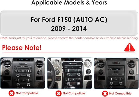 ستيريو سيارة Android 14 لسيارة Ford F150 2009-2014 (Auto AC)، نظام ملاحة GPS 8 Core 4G+64G مع شاشة لمس QLED مقاس 9.7 بوصة عبر Carplay اللاسلكي | أندرويد أوتو SWC بلوتوث EQ واي فاي راديو عبر الإنترنت in Kuwait