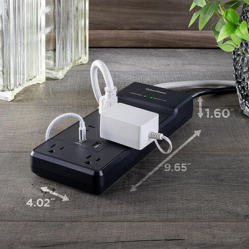 CyberPower CSP806UC18 Surge Protector, 2400J, 8 Outlets, 1 USB-A, 1 USB-C, 6 Foot Power Cord, Black, ETL in Kuwait