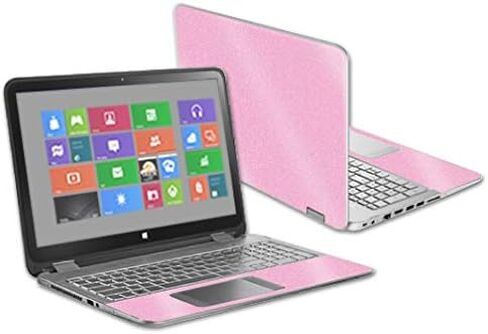 MightySkins Glossy Glitter Skin for HP Envy x360 15.6" - Pink | Protective, Durable High-Gloss Glitter Finish | Easy to Apply, Remove, and Change Styles | Made in The USA in Kuwait